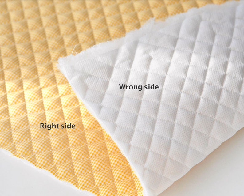 By Yard, Pre Quilted Padding Batted Checked Pattern Cotton Fabric, 12 Colours Etsy UK