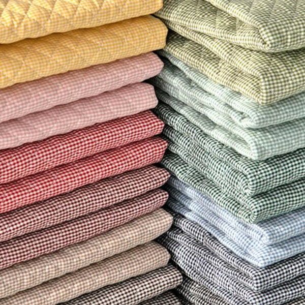 par mètre, rembourrage matelassé ouate, tissu en coton à carreaux, 12 couleurs