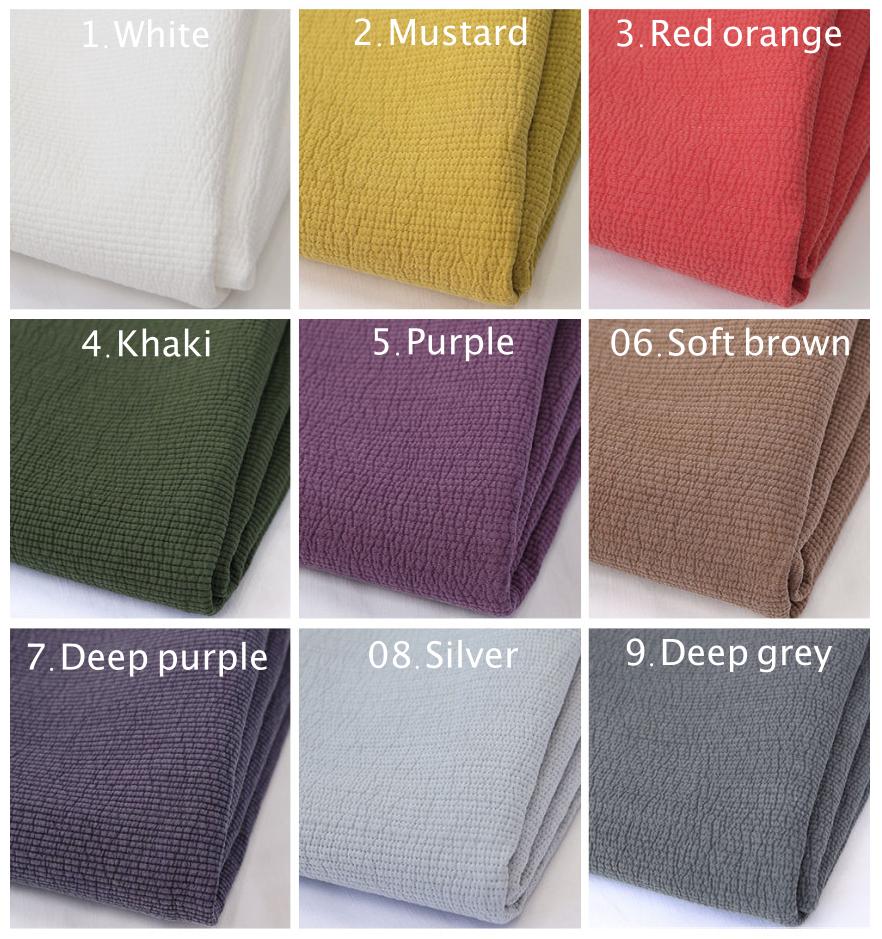 Double Layered, Pre Quilted Padding, Washed Cotton Fabric in 21 Colours ...
