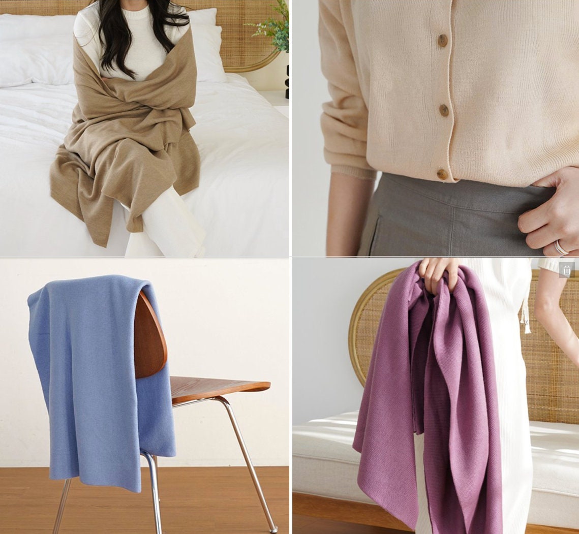 By Yard, HEAVY WOOL KNIT 27 Colours, Soft Stretchy Warm