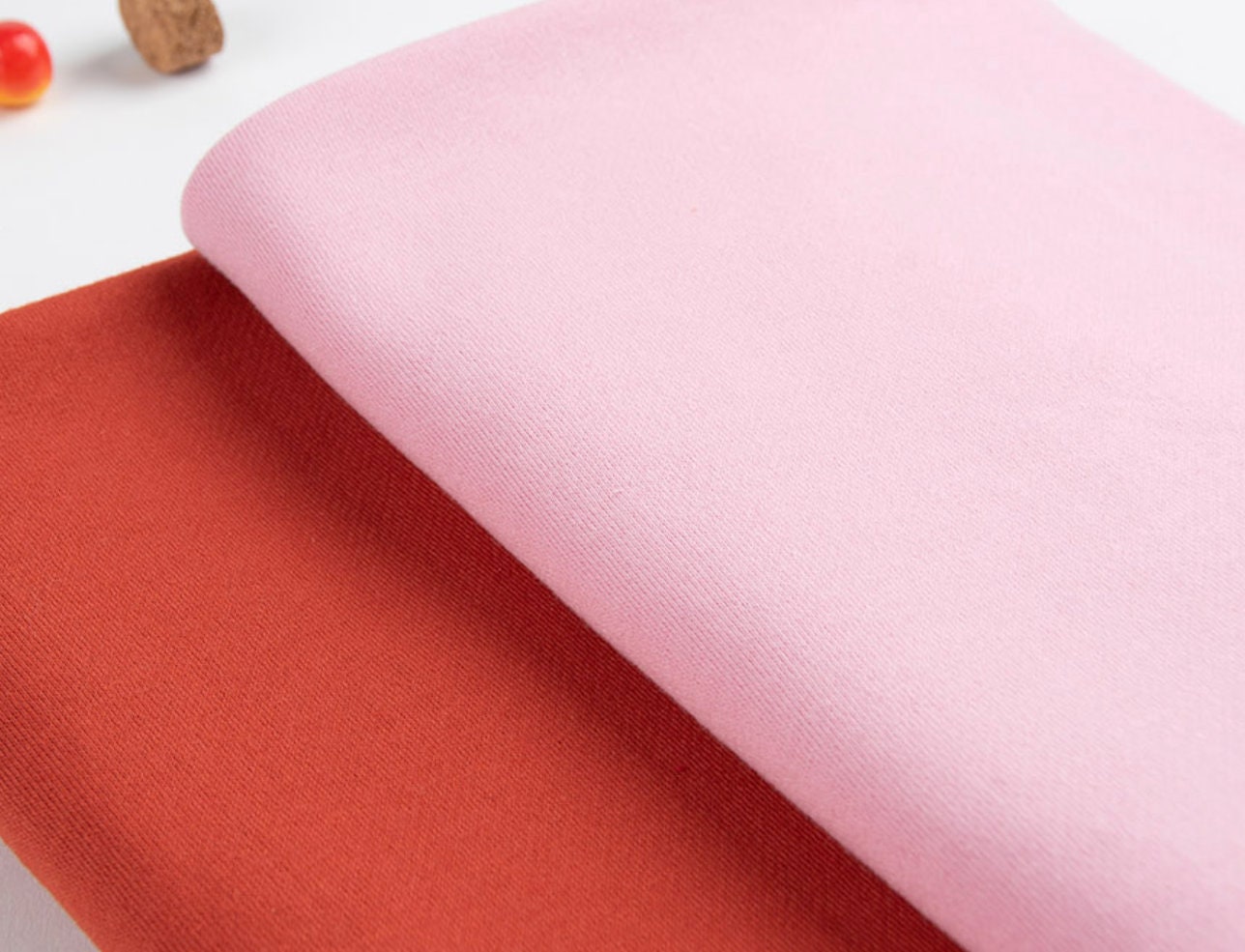 Cotton French Terry Knit Fabric, Stretchy Fabric - 12 Solid Colors