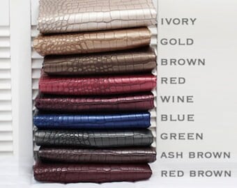 CROCODILE SKIN PATTERN Leather in 9 Satin glossy metallic colours