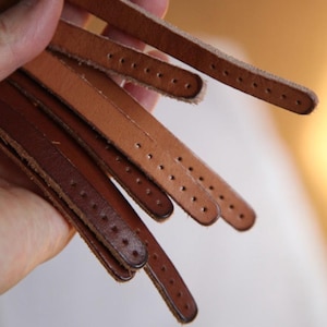 SET DE 2 / Par de asas para bolso de piel auténtica / Correas de aspecto envejecido en 4 colores