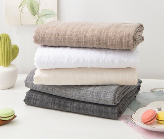 Textured Slub Cotton Rayon Fabric in 16 Colours, by Yard, 140cm