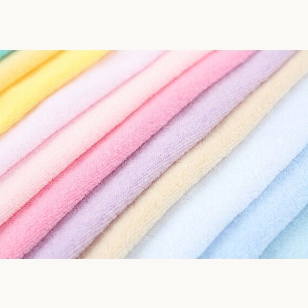 By yard, 48 Colours Soft Cotton Terry Fabric ,145cm (57") wide