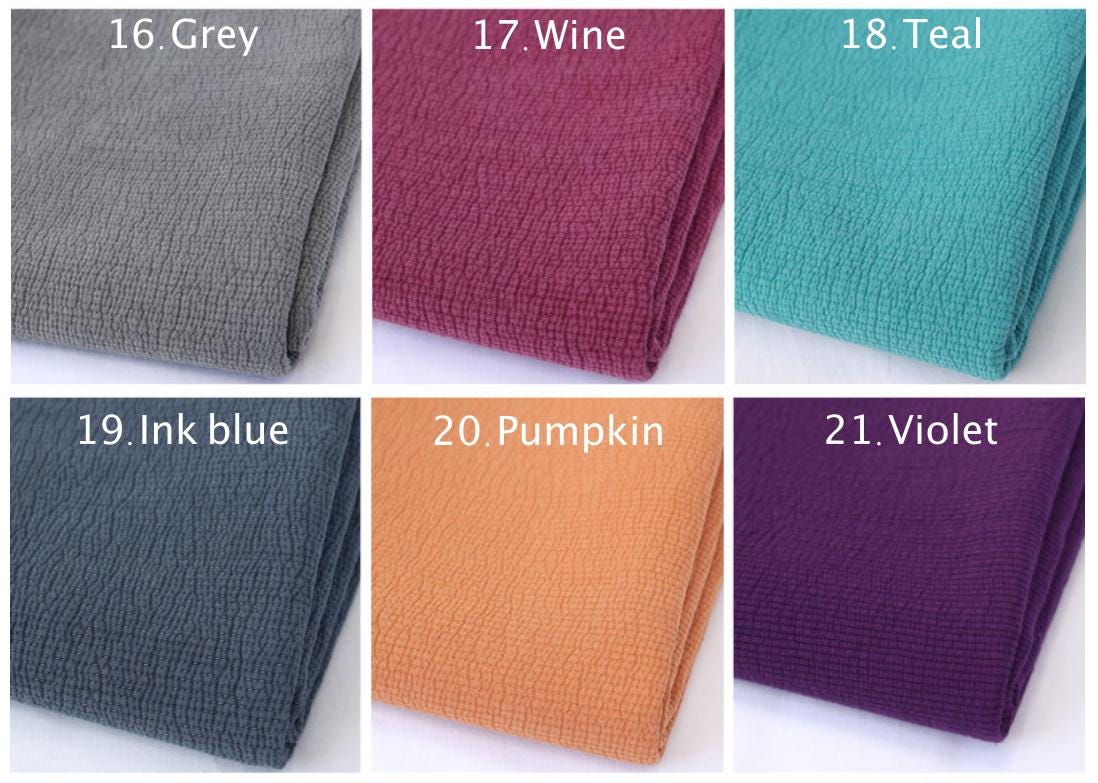 Double Layered, Pre Quilted Padding, Washed Cotton Fabric in 21 Colours ...