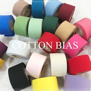 Wide Bias binding tapes, 100% Cotton fabric, 44 colours, by 10 yards (9M) long