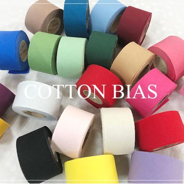 Larges rubans de reliure en biais, tissu 100 % coton, 44 couleurs, 10 yards (9 m) de long