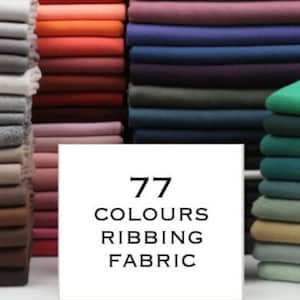 Ribbing and Binding knit by yard, Stretchy Cotton fabric, 77 Colours