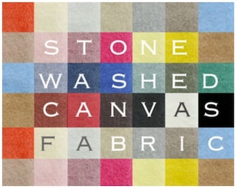 Stone washed 100% CANVAS COTTON Fabric ,26 Natural Colours, by Yard