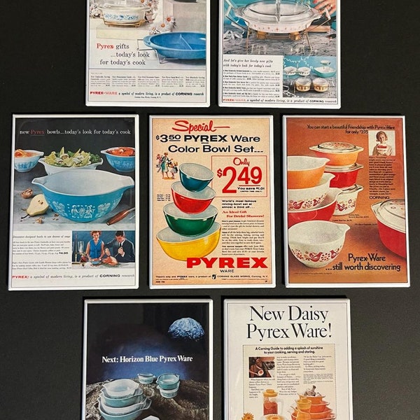 Retro  Pyrex  Advertisement Magnet set