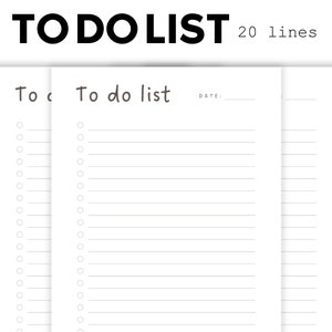 Basic To-Do List: Simple Task Template, Productivity Planner, A4 Size, Printable and Fillable PDF