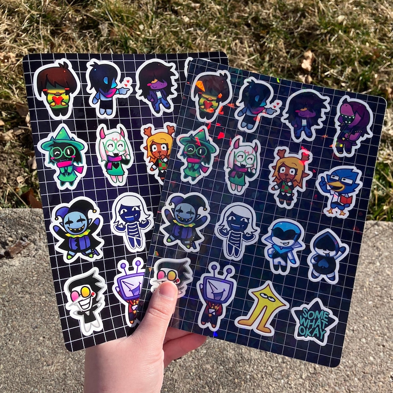 holographisch/glossy Deltarune 8 inch Sticker Seiten Bild 5