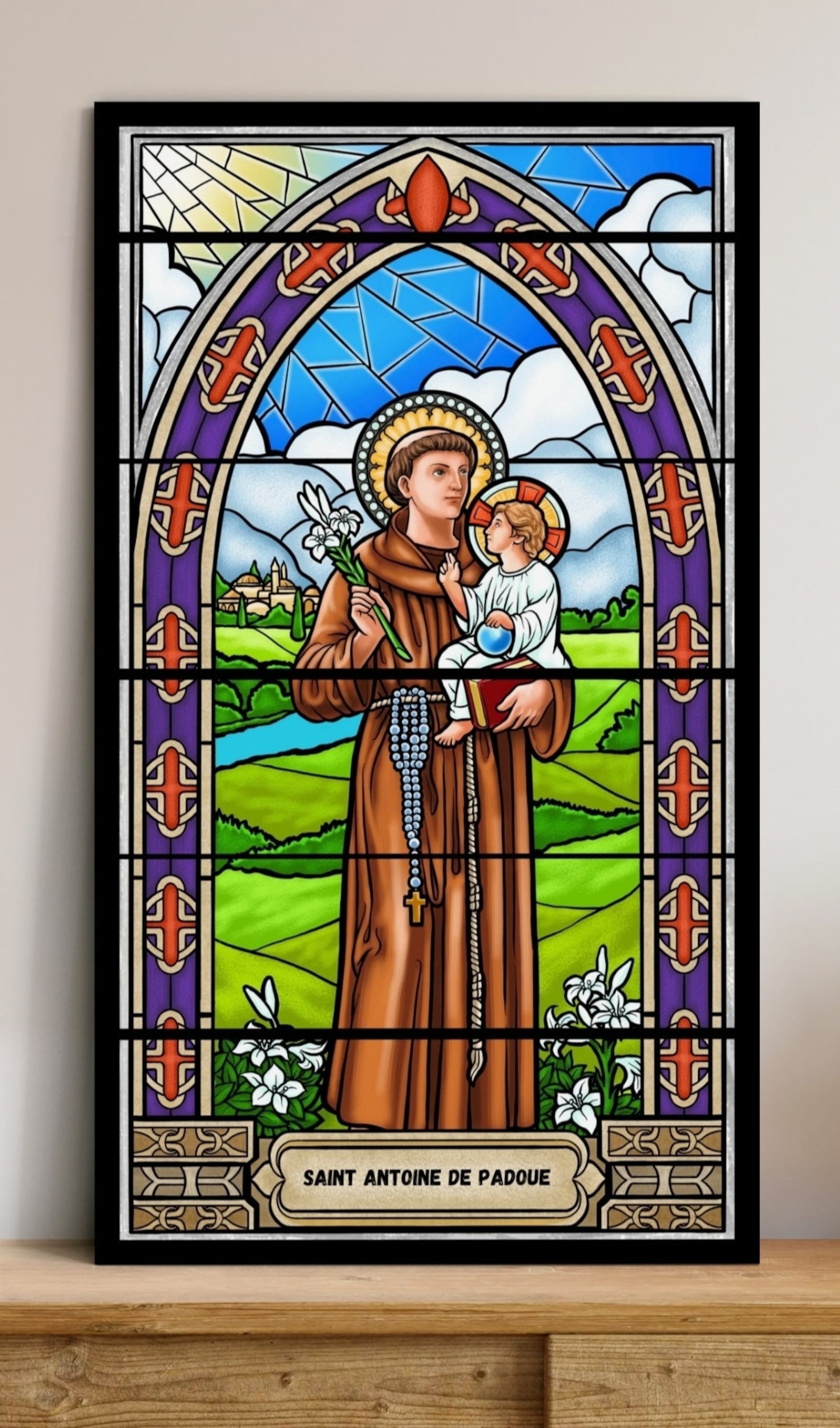 Saint Anthony of Padua, Christian Painting, Religious Painting, Stained ...