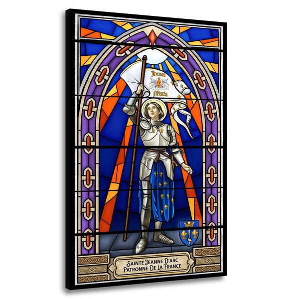 Jeanne D Arc, Art Mural, Tableau Impression En Vitrail, Toile Canvas, Impression Aluminium, Décoration Maison, Cadeau Original