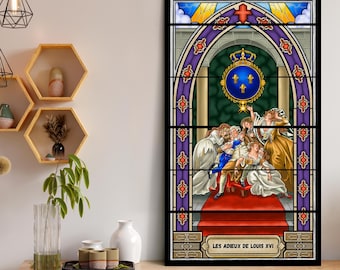 Farewell of Louis XVI, Kingdom of France, French Revolution, Wall Art, Stained Glass Art, Canvas, Historical Painting, Home Decoration