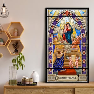 Voto de Luís XIII, Reino da França, Virgem Maria, Arte de Parede, Arte em Vitral, Tela, Pintura Histórica, Decoração de Casa