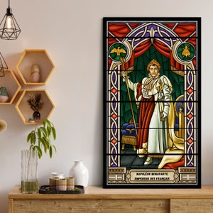 Napoleon Bonaparte, Art Mural, Vitrail, Tableau Historique, Toile Canvas, Impression, Decoration Maison, Cadeau Original, Bible