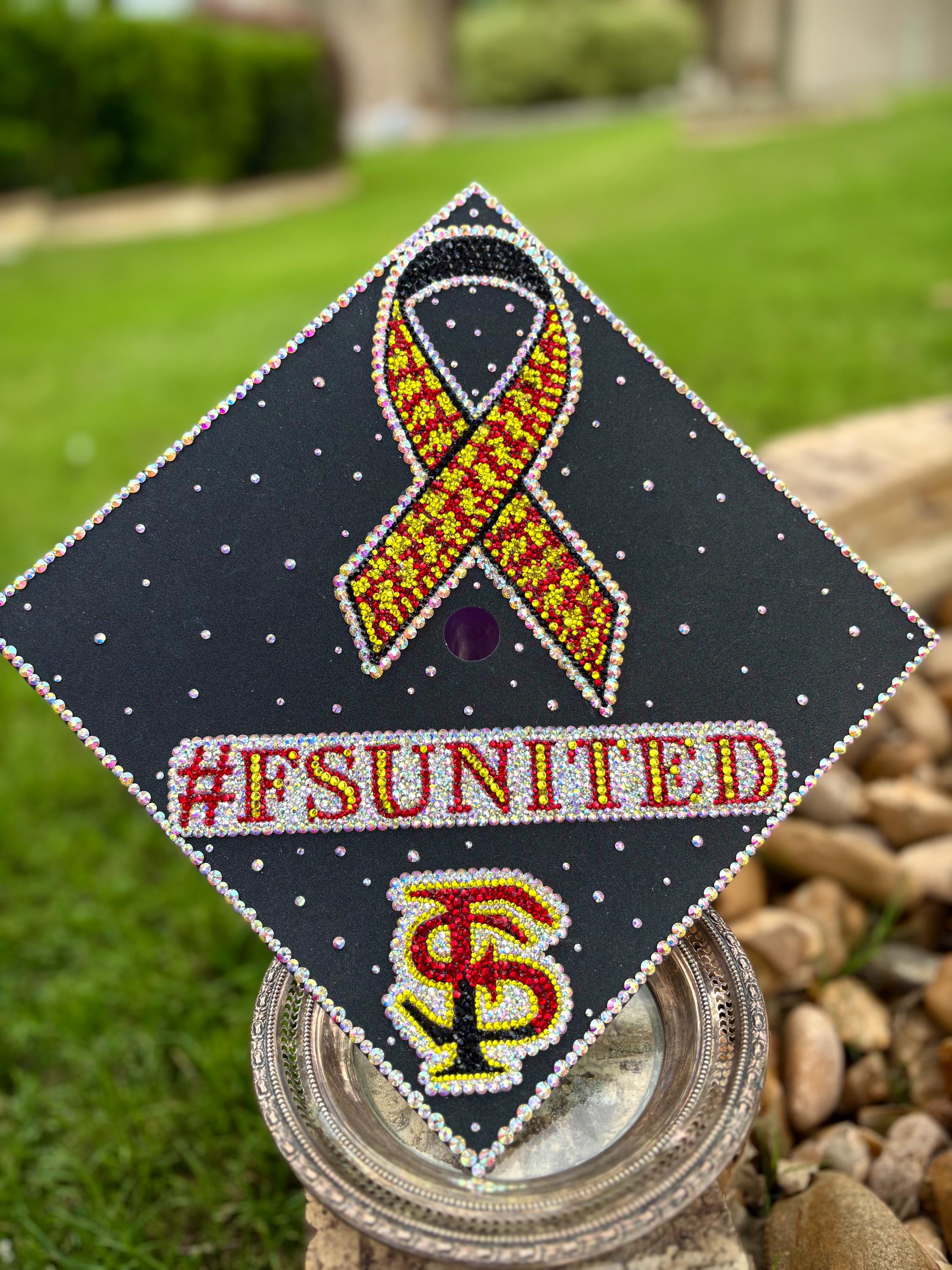 Custom Stoned Graduation Cap Cover - Etsy display picture 1