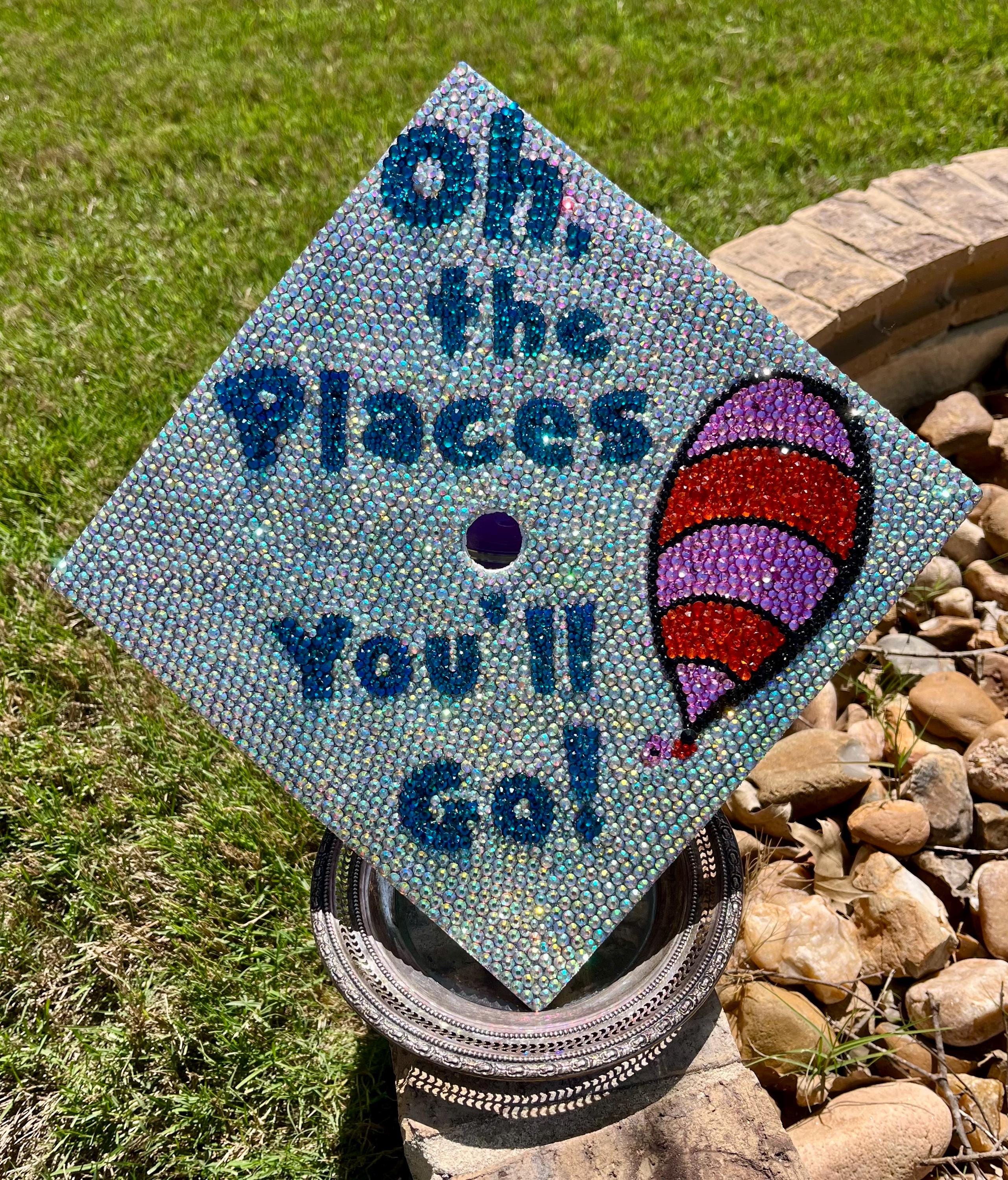 Custom Stoned Graduation Cap Cover Graduation Cap Topper - Custom – Bar C Saddlery main image 4