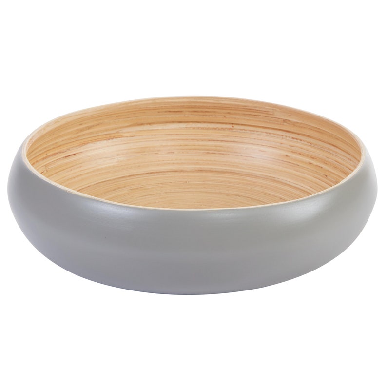 Fruit Bowl For Kitchen Counter, Decorative Bowl, Large Serving Bowl Or Fruit Basket For Kitchen, Spun Bamboo image 5