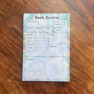 Bloc de notas con reseñas del libro Fantasy Map: notas adhesivas para diario de lectura