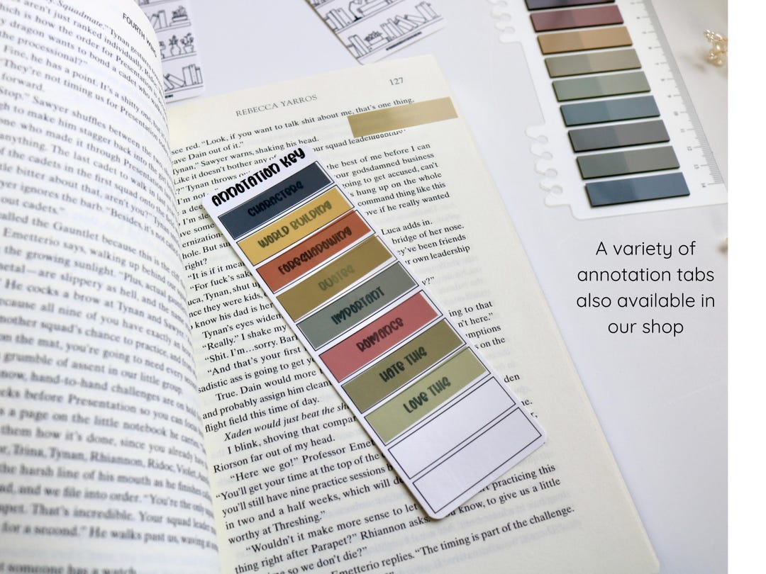 Annotation Key Bookmark: Double-sided Book Tabs Guide - Etsy
