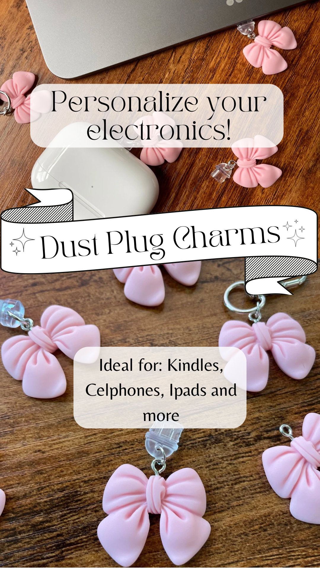 💖Buy 2 Free Shipping💖Kindle Dust Plug Charm for iPhone Custom Charm for E-reader personalized Charm for EarPods Coquette Accessory Gift Idea for Book Club Charm