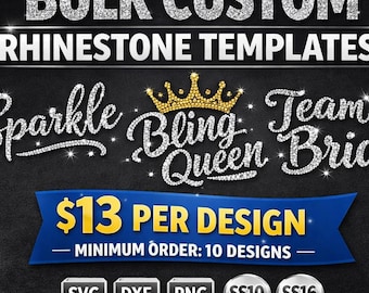 Bulk aangepaste strass sjabloon SVG – digitale download, productie klaar – groothandel strass ontwerpen