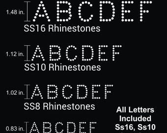 Sjabloon met eenvoudige strassteentjes BUNDEL in SS6 SS8 SS10 SS16 digitale download, svg, eps, png