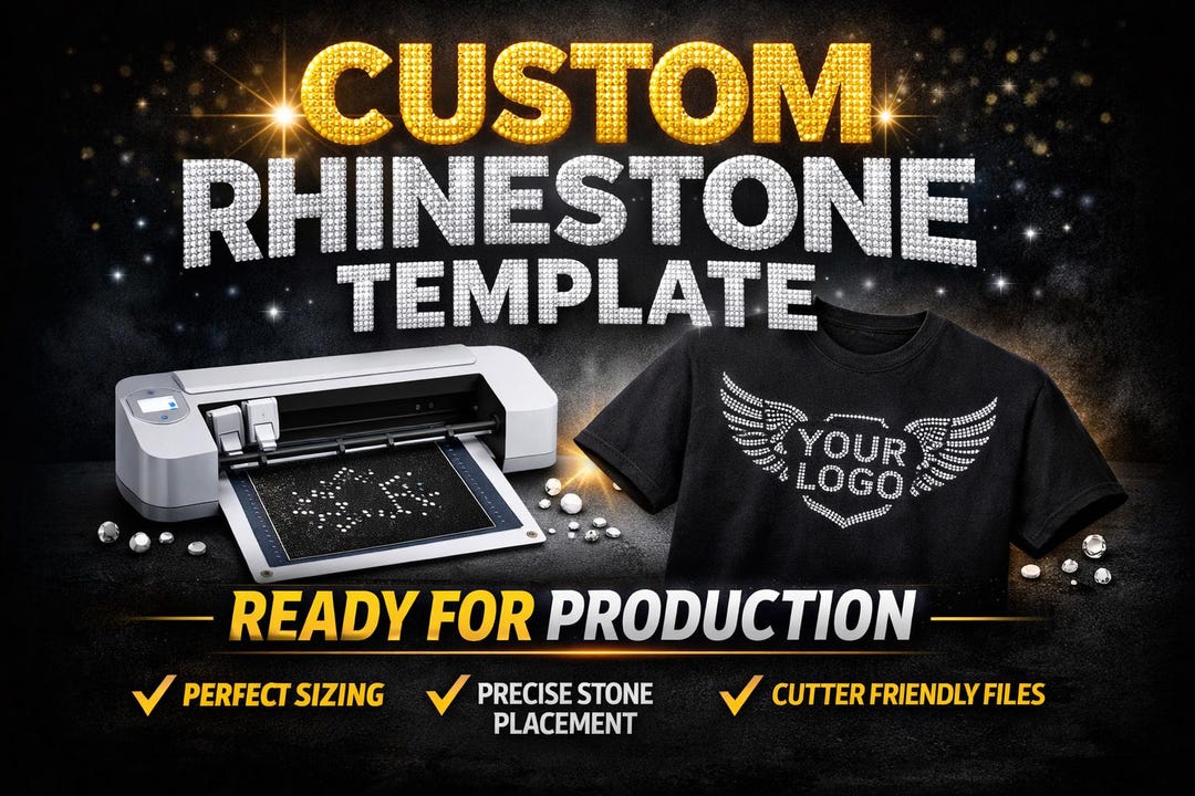 Custom Rhinestone Template SVG | SS6-SS20 Logo Cut File Free Commercial ...