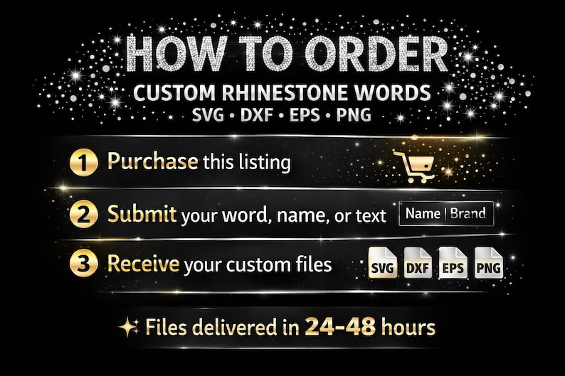 Custom Rhinestone Words SVG | Scatter Spray Effect Template (digital ...