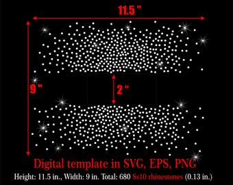 Strass Svg-patroon Svg, Svg Spray Effect Strass-sjabloon, Bling Shirt Design Cricut-bestand