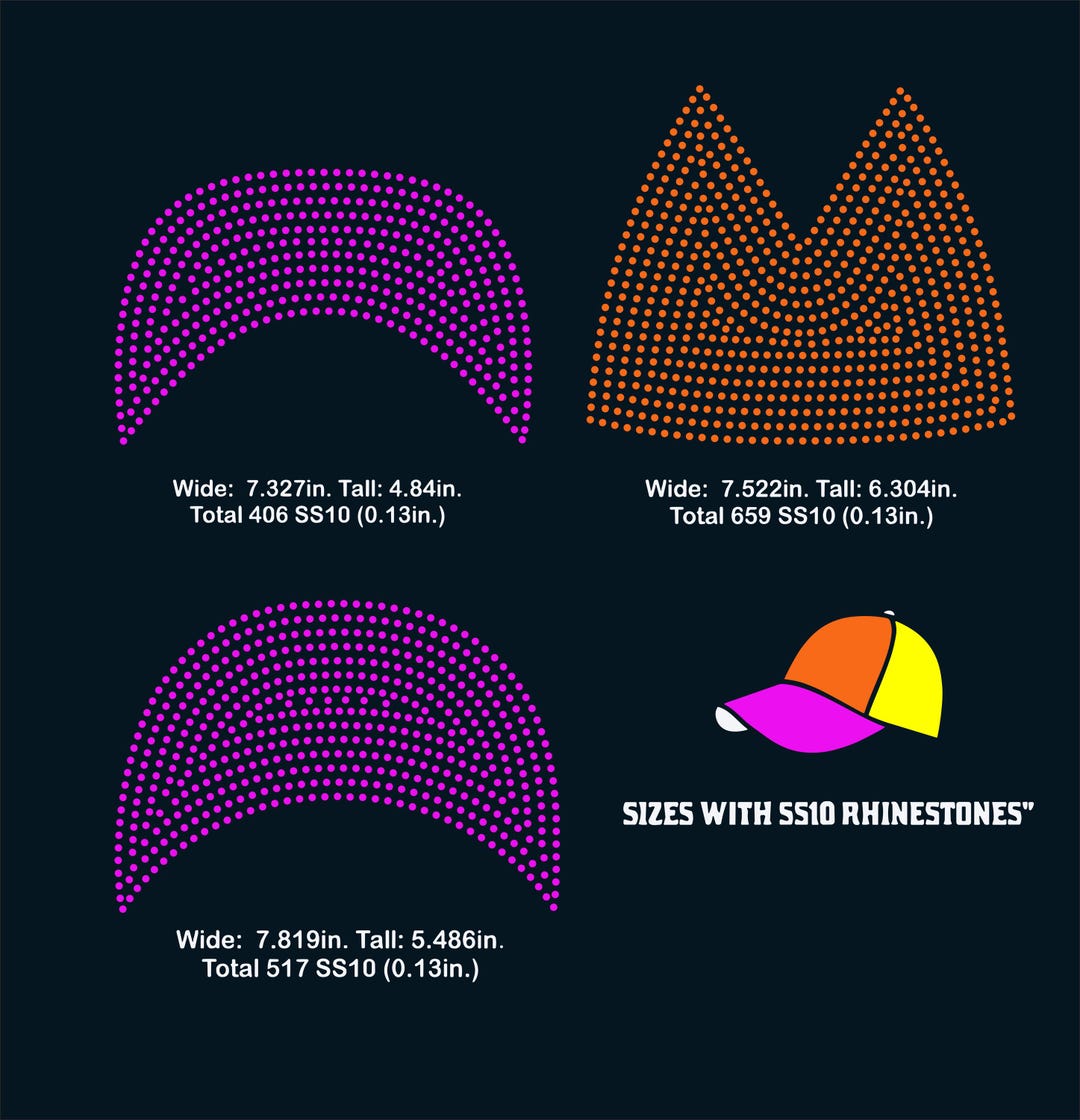 Cap Rhinestone Template Digital Download, Svg, Eps, Png - Etsy
