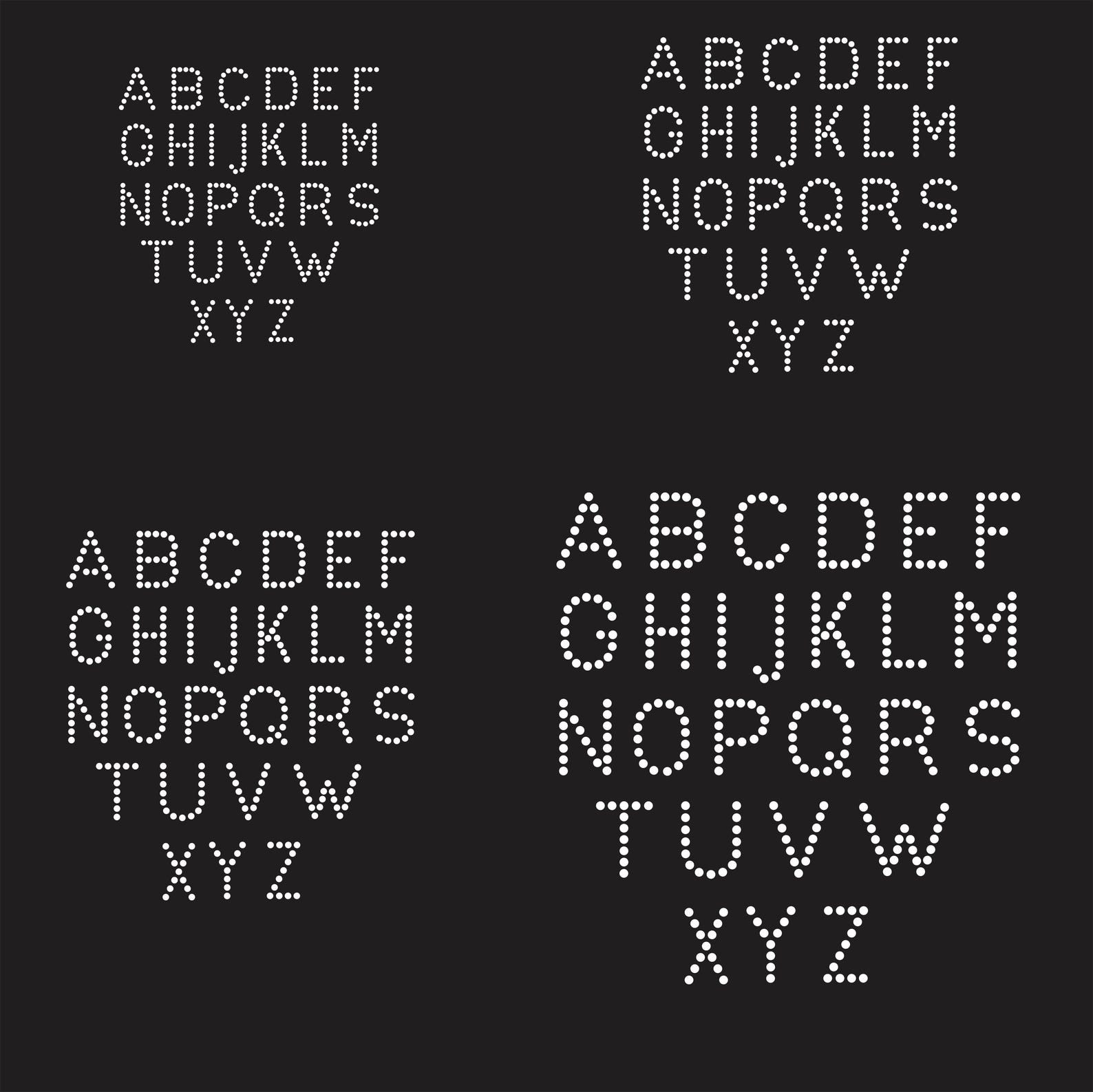 Simple Rhinestone Letters Template BUNDLE in SS6 SS8 SS10 SS16 Digital ...
