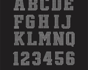 Sjabloon College Sport-strass lettertype, letters en cijfers (digitale download)