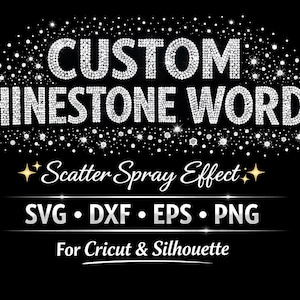 Mots strass personnalisés SVG | Modèle d'effet de pulvérisation (téléchargement numérique)