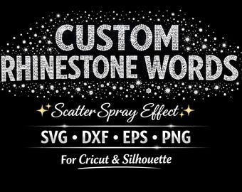 Aangepaste strass woorden SVG | Sjabloon strooineveleffect (digitale download)
