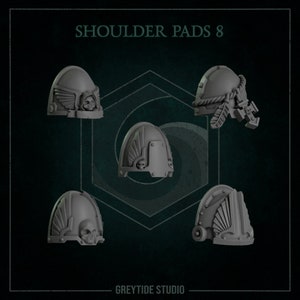 Eternal Pilgrims - Shoulder pads #8 - GreyTide Studio - Space Warriors / Bitz / Tabletop / Wargaming / Grimdark