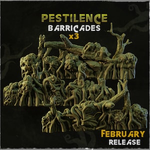 Barricades - Pestilence - Basing Bits - 32 mm Basing / Tabletop / Diorama / Wargaming / RPG / Fantasy / Sci-Fi / Zabavka