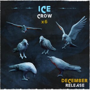 Ice- Crow - Basing Bits - 32 mm Basing / Bordsspel / Diorama / Krigsspel / RPG / Fantasy / Sci-Fi / Zabavka