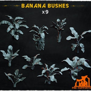 Banana Bushes - Basing Bits - 32 mm Basing / Tabletop / Diorama / Wargaming / RPG / Fantasy / Sci-Fi / Zabavka