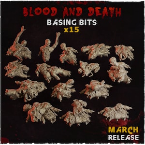 Blood and death - Basing Bits - 32 mm Basing / Tabletop / Diorama / Wargaming / RPG / Fantasy / Sci-Fi / Zabavka