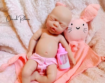 Cherishable 12" Silicone Reborn Baby Doll Girl: Weighted Full Body, Lifelike Realism, Adorable Newborn Companion, Realistic Newborn Charm.