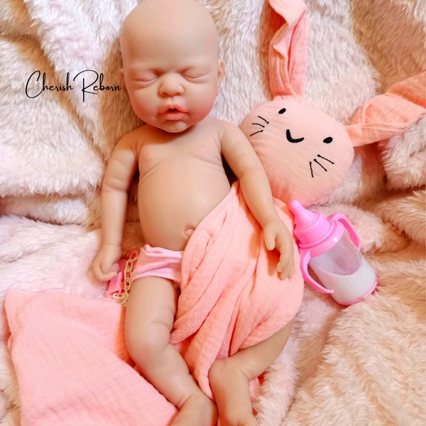 12" Mini Reborn Baby Doll, 2.5lb Weighted Full Body Silicone Reborn Baby Doll Ready to Ship,Handmade Realistic Newborn Reborn Baby take Bath