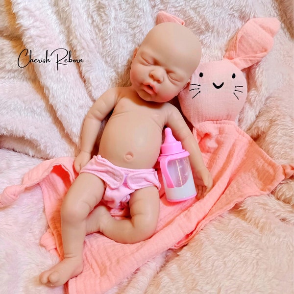 12" Micro Preemie Full Body Silicone Reborn Baby Doll, Lifelike 1kg Newborn Reborn Baby Doll Gift, Handmade Mini Reborn Baby take Bath