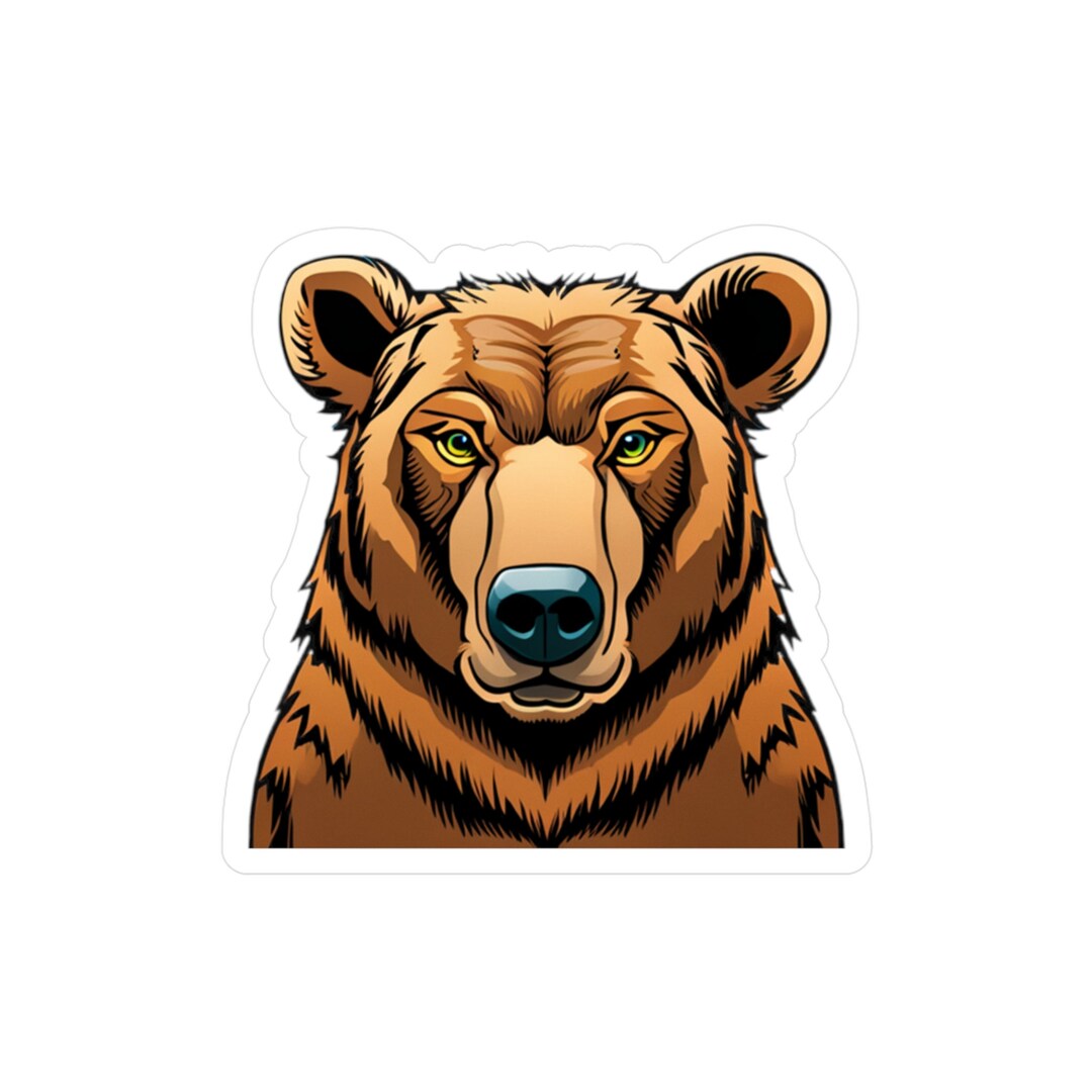 Brown Bear Vinyl Sticker waterproof - Etsy