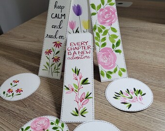Handmade Watercolor Bookmark with flower gift tags free