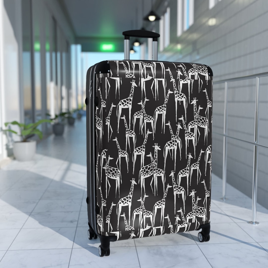 Giraffe Suitcase With Lock Safari Suitcase Personalized Etsy