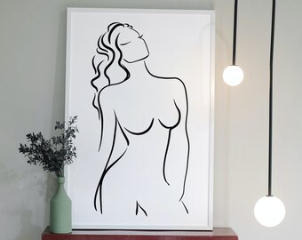 Line art| simple art| bathroom art| digital art print